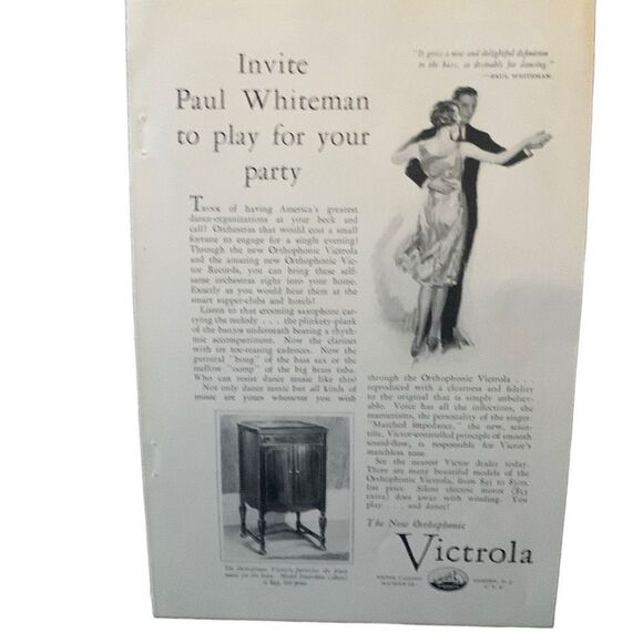 Vintage 1927 Victrola Paul Whiteman Ad Advertisement - Picture 2 of 3